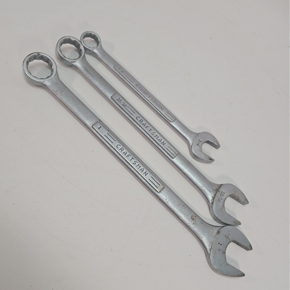 3 Craftsman Combination Wrenches 3/4" 15/16" & 1" =V= Series USA